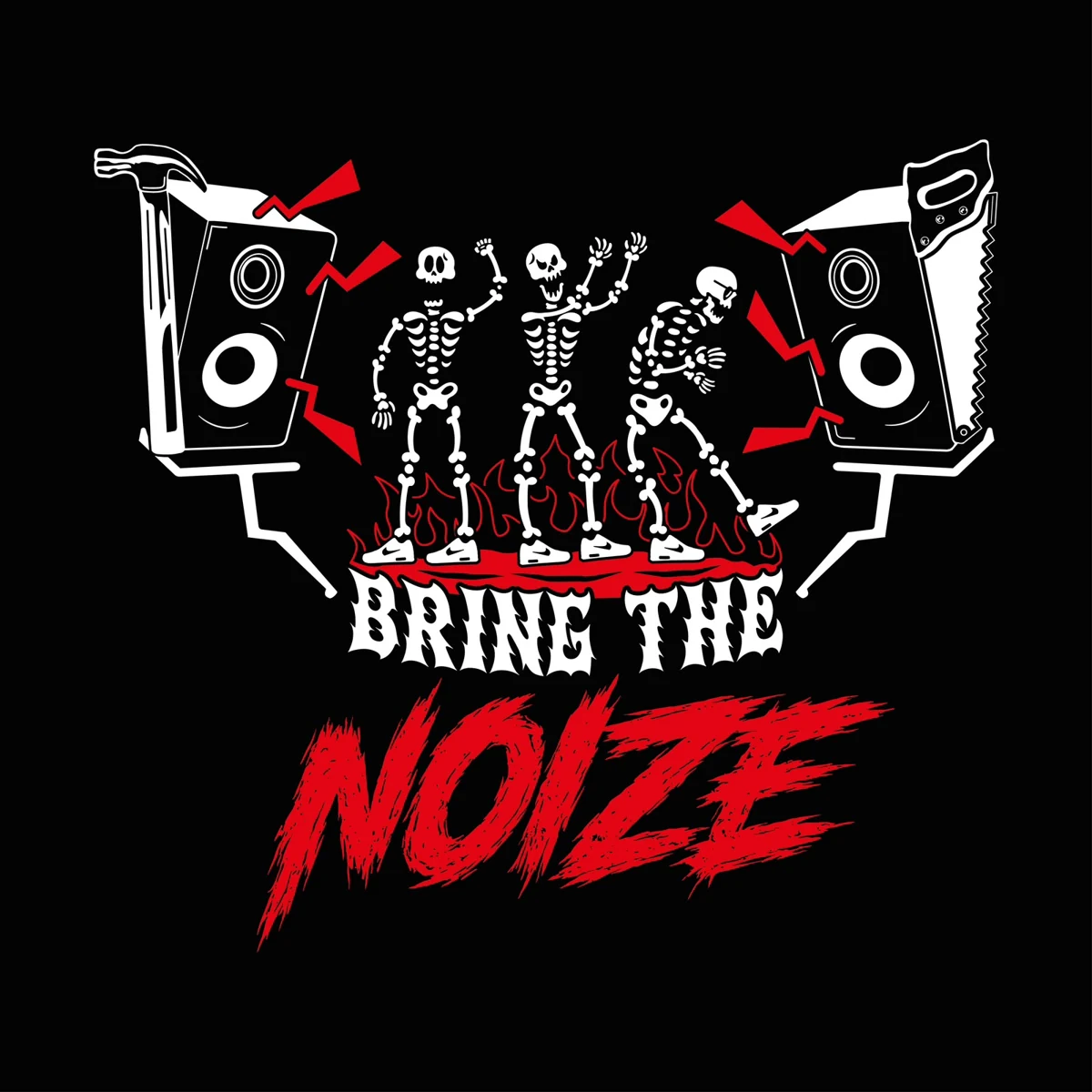 Desenho original das costas: BRING THE NOIZE